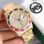 KS Factory Rolex GMT Master II 116758 SARU Pave Diamond Dial 40mm 2836 Automatic Oyster Watch